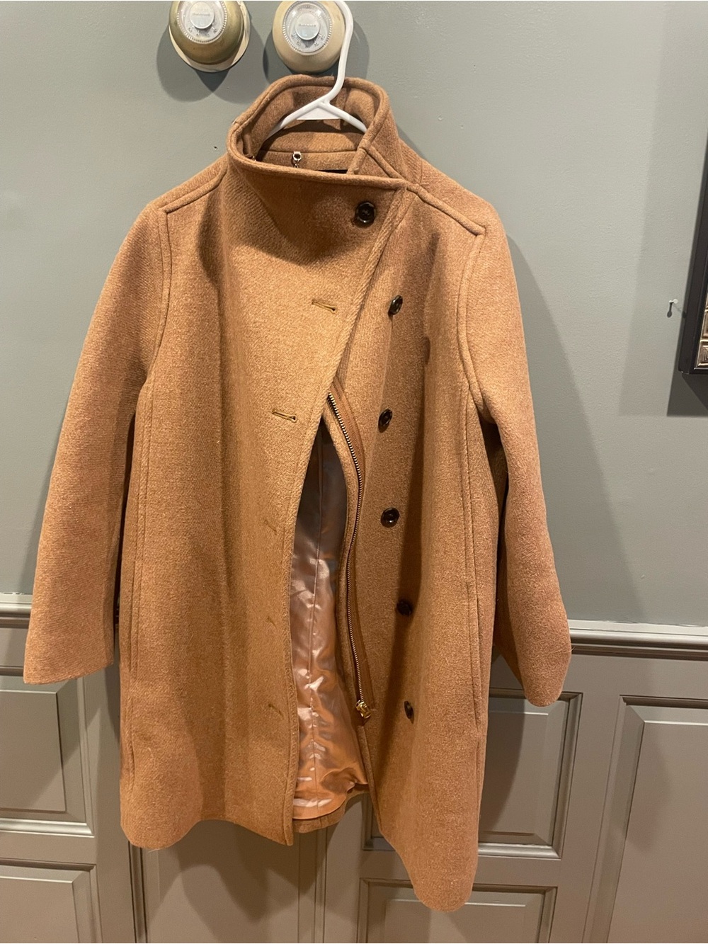 Jcrew Camel Wool Blend Stand-Collar Coat